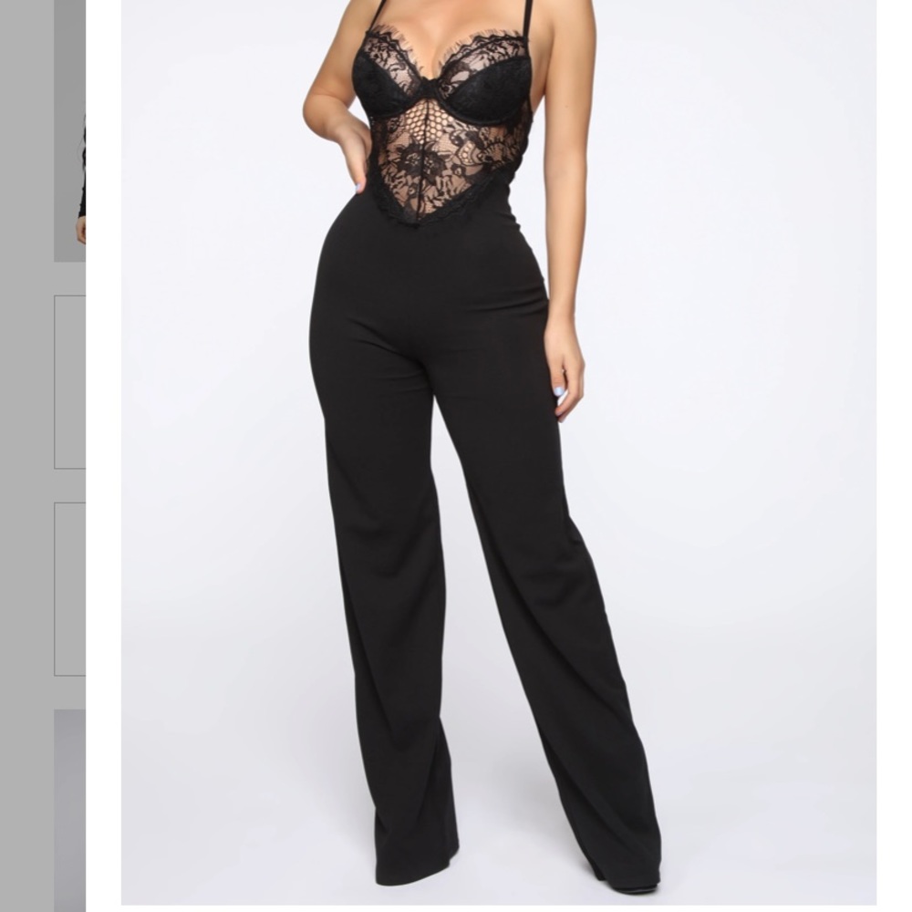 BRAND NEW never worn lace black jumpsuit!
